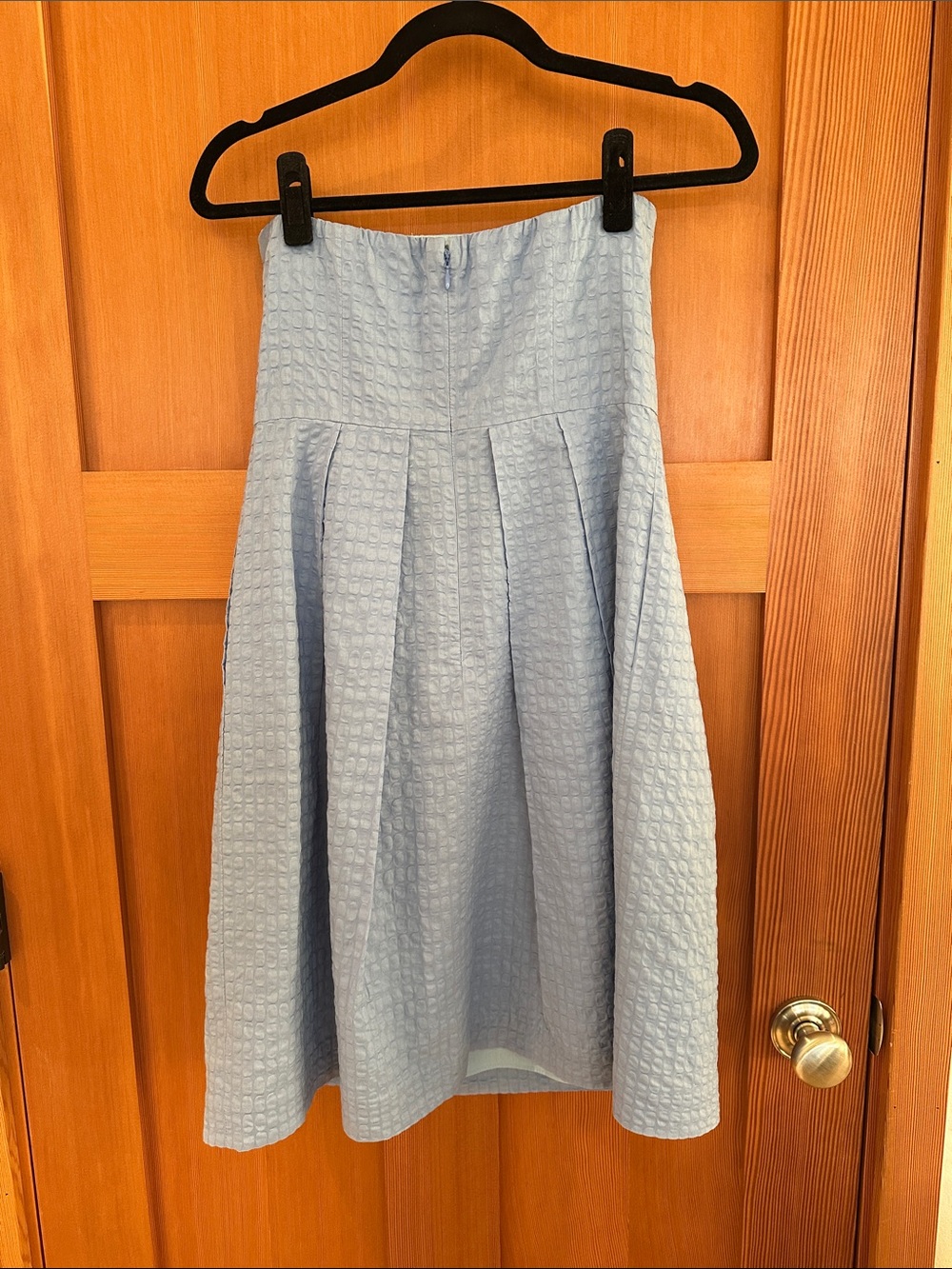 J. Crew Light Blue Strapless Fit-and-Flare Dress - Picture 3 of 4